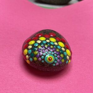 Colorful Hand-Painted Stone